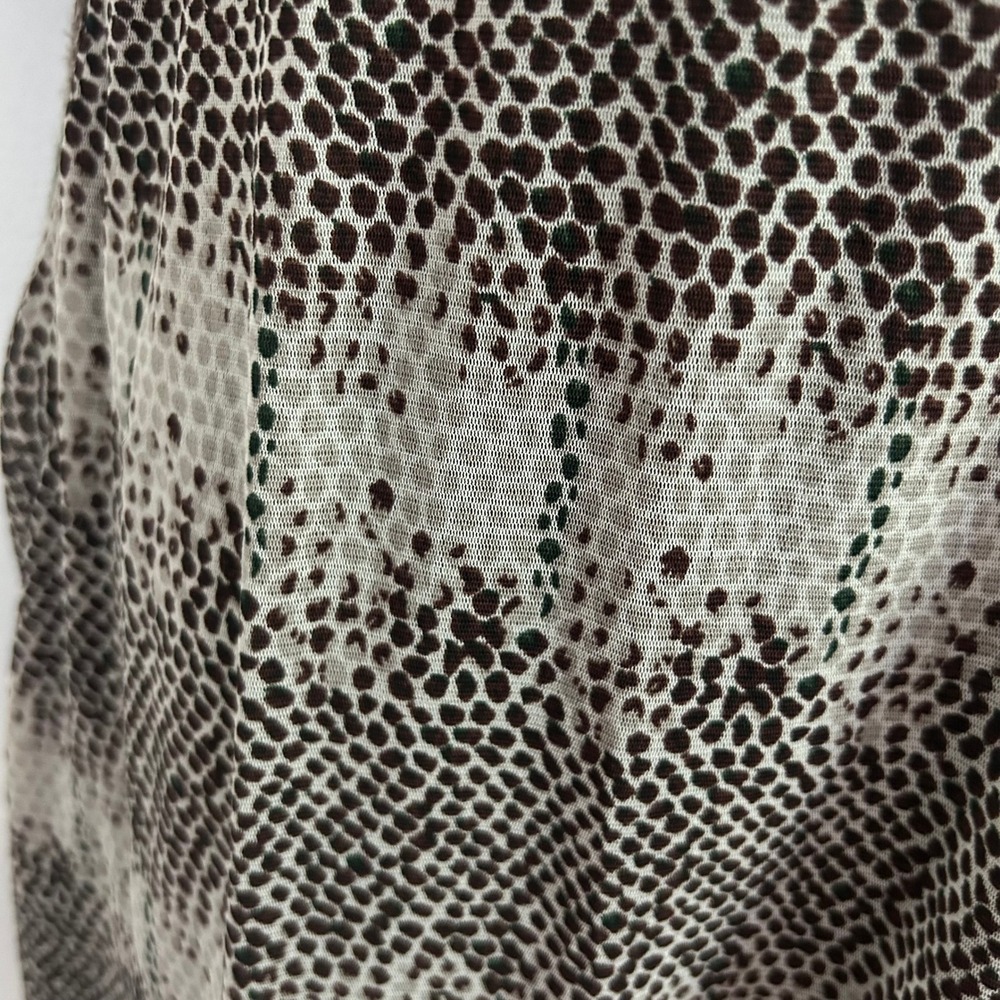 BCBGMAXAZRIA Womens Brown Snakeskin Mesh V-Neck Balloon Sleeve Mini Dress XS - Picture 2 of 8